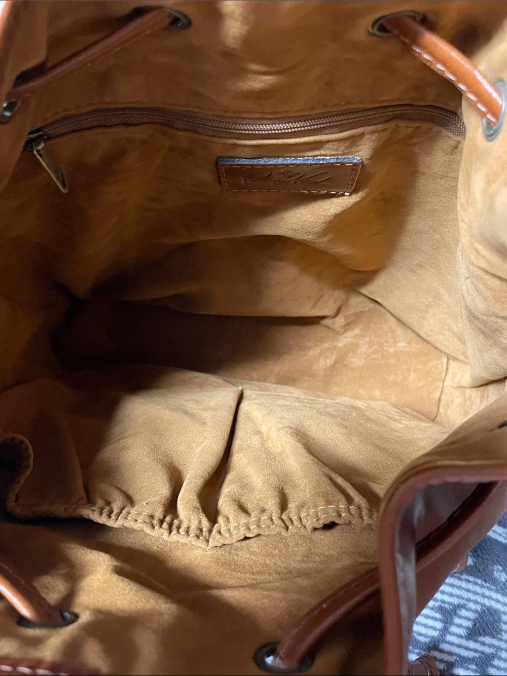 Patricia Nash Sabina Drawstring Bucket Bag w/ perforated Front Pocket NWOT